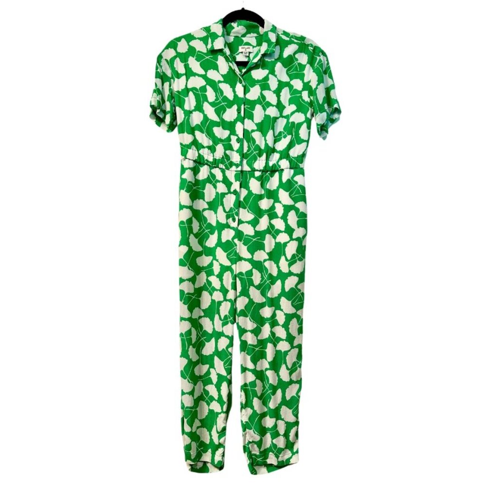 Like New DVF for Target Girls Short Sleeve Ginkgo Green Jumpsuit  Size XL / 14